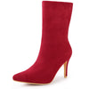 Perphy Pointed Toe Foldable Slip on Stiletto Heels Ankle Boots for Women