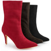 Perphy Pointed Toe Foldable Slip on Stiletto Heels Ankle Boots for Women
