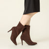 Perphy Pointed Toe Foldable Slip on Stiletto Heels Ankle Boots for Women