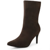 Perphy Pointed Toe Foldable Slip on Stiletto Heels Ankle Boots for Women
