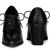 Perphy Pointy Toe Lace Up Block Heels Ankle Booties for Women
