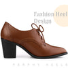 Perphy Pointy Toe Lace Up Block Heels Ankle Booties for Women