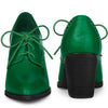 Perphy Pointy Toe Lace Up Block Heels Ankle Booties for Women