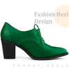 Perphy Pointy Toe Lace Up Block Heels Ankle Booties for Women
