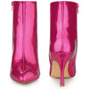 Perphy Mirror Leather Pointy Toe Zipper Stiletto Heels Ankle Boots for Women