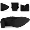 Perphy Pointy Toe Slip on Chunky Heels Chelsea Ankle Booties for Women