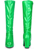 Perphy Go-Go Boot Pointed Toe Side Zip Chunky Heels Knee High Boots