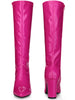 Perphy Go-Go Boot Pointed Toe Side Zip Chunky Heels Knee High Boots