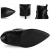Perphy Pointy Toe Elastic Cross Straps Stiletto Heel Ankle Boots for Women