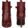 Perphy Pointy Toe Elastic Cross Straps Stiletto Heel Ankle Boots for Women