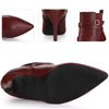 Perphy Pointy Toe Elastic Cross Straps Stiletto Heel Ankle Boots for Women