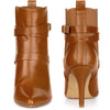 Perphy Pointy Toe Elastic Cross Straps Stiletto Heel Ankle Boots for Women