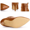 Perphy Pointy Toe Elastic Cross Straps Stiletto Heel Ankle Boots for Women