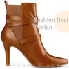 Perphy Pointy Toe Elastic Cross Straps Stiletto Heel Ankle Boots for Women