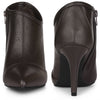 Perphy Perforated Pointed Toe Zipper Stiletto Heels Ankle Boots for Women