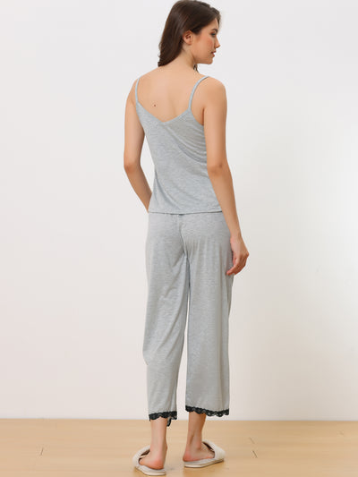 Women Soft Cami Top and Capri Modal Pajama Sleepwear