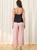 Home Clothes Suspenders Soft Ice Silk Pajamas 3 Pieces Set