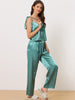 Home Clothes Suspenders Soft Ice Silk Pajamas 3 Pieces Set