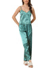 Home Clothes Suspenders Soft Ice Silk Pajamas 3 Pieces Set