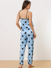 Home Clothes Suspenders Soft Ice Silk Pajamas 3 Pieces Set