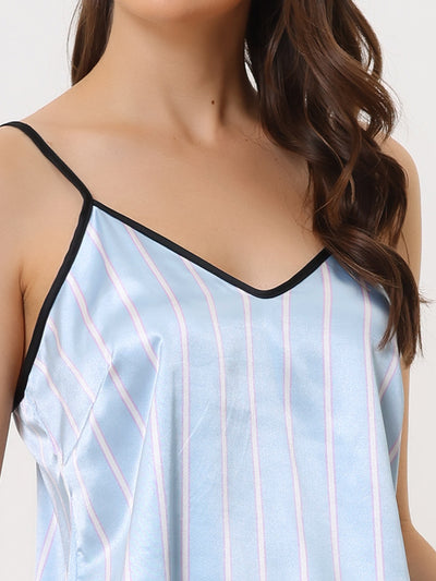 Womens Sleeveless Cami Shirt Satin Lounge Set Nightwear Sleepwear Pajama Sets