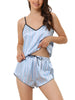 Womens Sleeveless Cami Shirt Satin Lounge Set Nightwear Sleepwear Pajama Sets