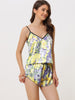 Womens Sleeveless Cami Shirt Satin Lounge Set Nightwear Sleepwear Pajama Sets