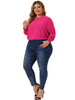 Plus Size Chiffon Tops for Women Batwing Ruffle Long Sleeve Casual Loose Shirts Blouses