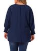 Plus Size Chiffon Tops for Women Batwing Ruffle Long Sleeve Casual Loose Shirts Blouses