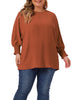 Plus Size Chiffon Tops for Women Batwing Ruffle Long Sleeve Casual Loose Shirts Blouses