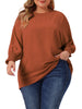 Plus Size Chiffon Tops for Women Batwing Ruffle Long Sleeve Casual Loose Shirts Blouses