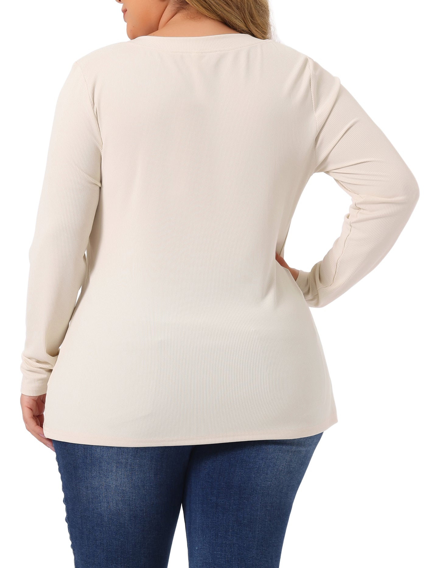 Bublédon Plus Size Knit Tops for Women Long Sleeve Cable Button Half Placket Pullover Shirt