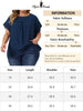 Plus Size Chiffon Blouse for Women Swiss Dots Short Sleeve Lace Crochet Pleated Casual Shirt Top