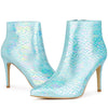 Perphy Snake Print Pointed Toe Stiletto Heel Ankle Boots for Women