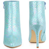 Perphy Snake Print Pointed Toe Stiletto Heel Ankle Boots for Women