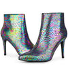 Perphy Snake Print Pointed Toe Stiletto Heel Ankle Boots for Women