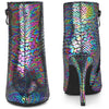 Perphy Snake Print Pointed Toe Stiletto Heel Ankle Boots for Women