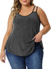 Plus Size Camisole for Women V Neck Sparkle Silvery Sleeveless Spaghetti Strap Cami Tank Tops
