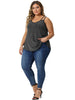 Plus Size Camisole for Women V Neck Sparkle Silvery Sleeveless Spaghetti Strap Cami Tank Tops