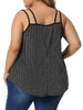 Plus Size Camisole for Women V Neck Sparkle Silvery Sleeveless Spaghetti Strap Cami Tank Tops