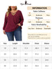 Plus Size Chiffon Blouses for Women V Neck Lace Panel Long Sleeve Elastic Cuff Casual Tops Shirts