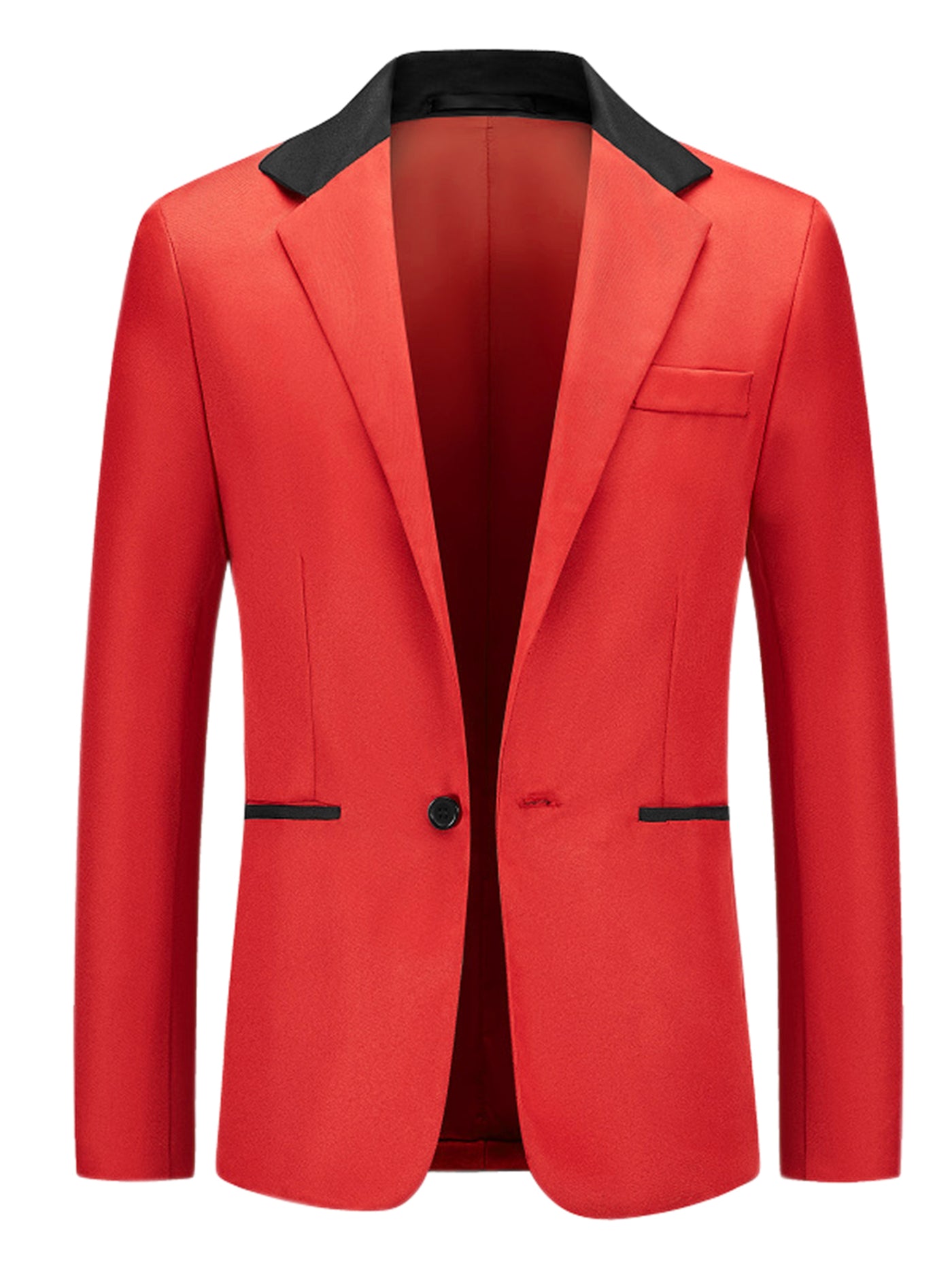 Bublédon Color Block Blazers for Men's Slim Fit One Button Formal Tuxedo Sports Coats