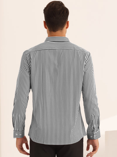 Striped Dress Shirts for Men's Business Button Down Long Sleeve Stripes Shirt