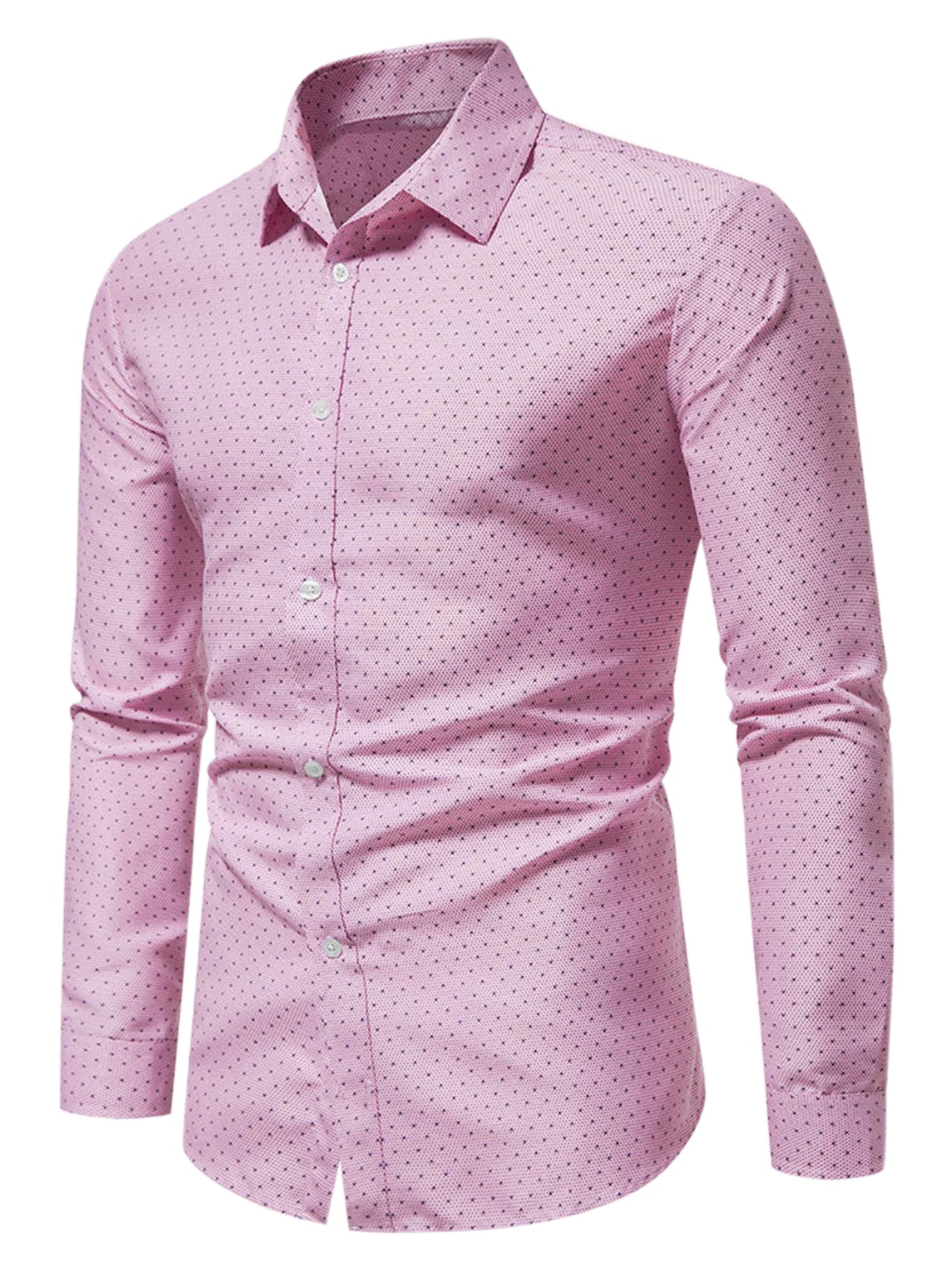 Bublédon Men's Polka Dots Long Sleeve Button Down Printed Formal Dress Shirts