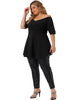 Plus Size Blouse for Women V Neck Faux Wrap Short Sleeve Peplum Top Blouses
