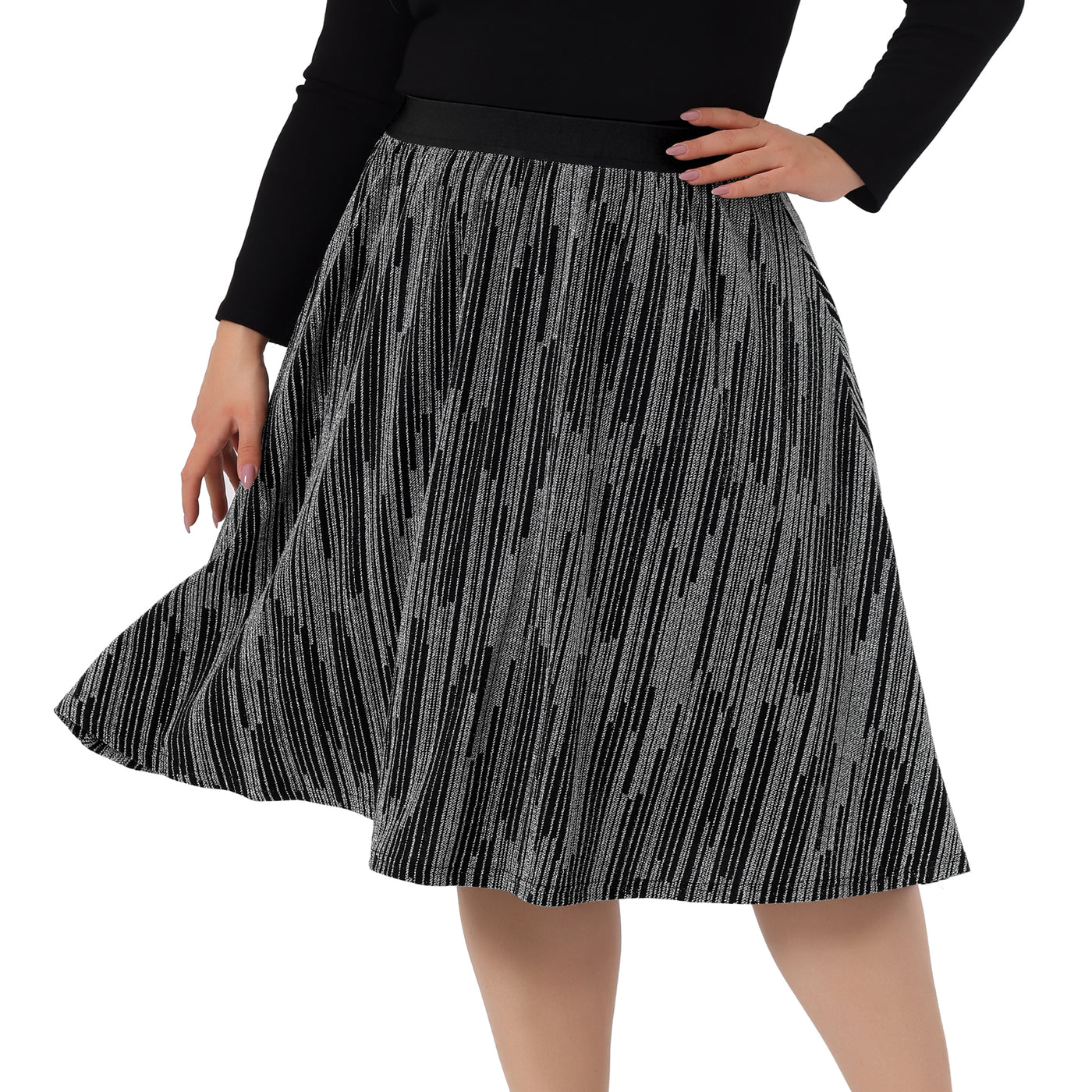 Bublédon Women's Plus Size Skirt Metallic Party Disco Sparkle Sequin Skirts