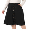 Faux Suede Skirt Knee Length for Women Plus Size Elastic Waist Flared Stretch a Line Midi Skirts