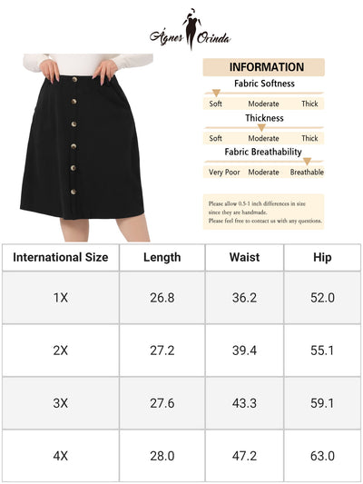 Faux Suede Skirt Knee Length for Women Plus Size Elastic Waist Flared Stretch a Line Midi Skirts