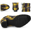 Perphy Platform Lace Up Chunky Heel Plaid Printing Ankle Boots for Women
