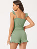 Womens Loungewear 2023 Summer Crop Cami Tops with Shorts Ruffle Camisole Pajamas Sets